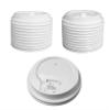 EcoQuality Disposable White Dome Lids - Sip Through Recyclable Coffee Cup Lid for Portable Drink Universal Size, Fits Most 10oz, 12oz, 16oz, 20oz Paper Cups - For Coffee Shops, Travel (25 PACK) view 1