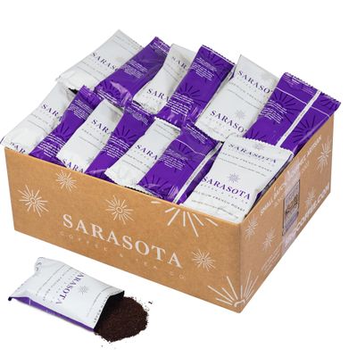 Coffee Packets Dark Roast Ground | 1.5oz Pre-Measured Packs for 812 Cup Drip Makers | European French Roast, Low Acid Mold-Free Singles | 42-Count Packs