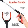 2-Pack Grabber Reacher Tool,32 Inch Extra Long Foldable Pick Up Stick with Strong Grip Magnetic,360Rotating Anti-Slip Jaw,Trash Claw Grabber Tool,Trash Picker Tool for Outdoor & Indoor (Red) view 3