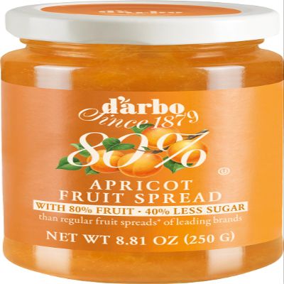 Darbo Apricot Spread, 80% Fruit, All Natural, 40% Less Sugar - 8.81oz
