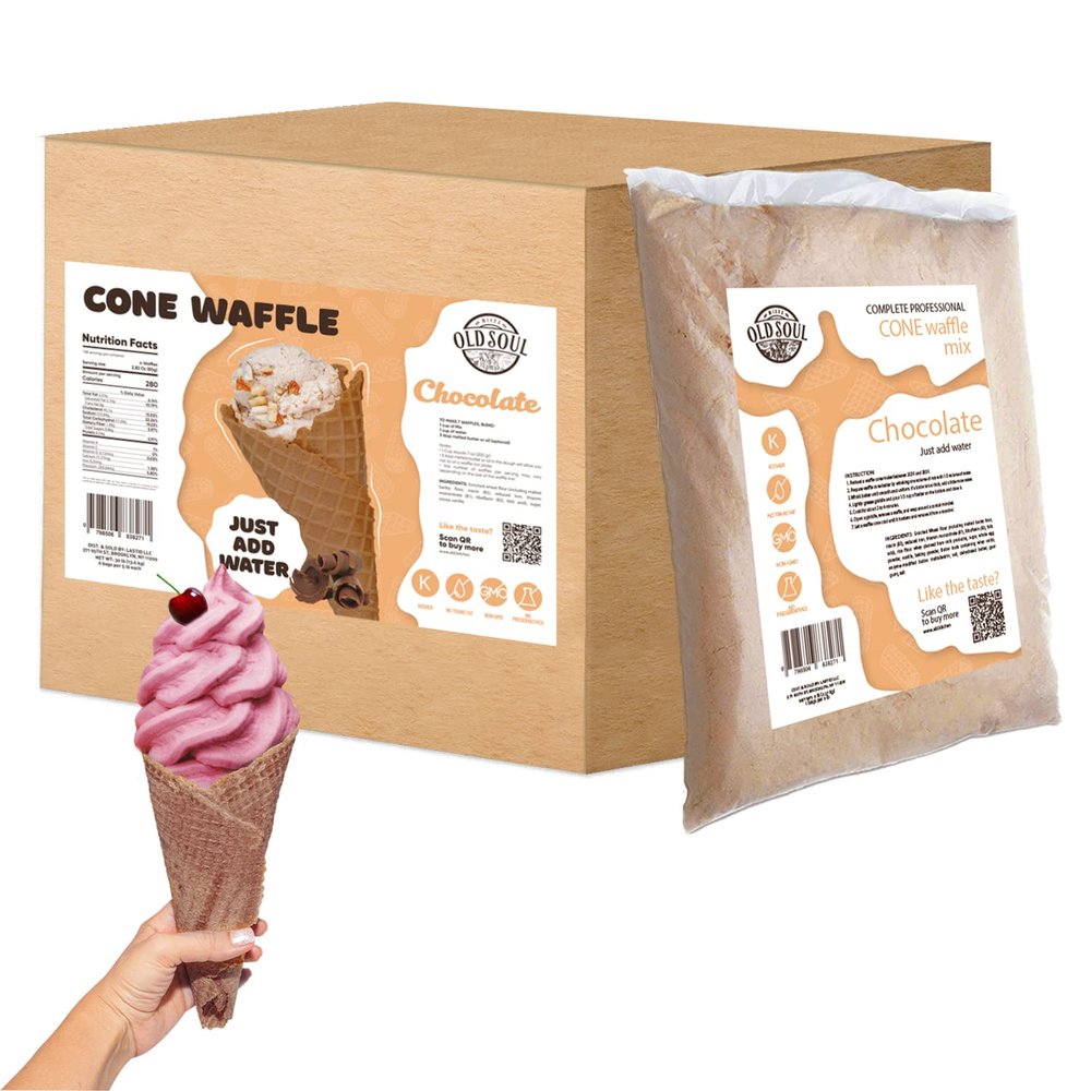 ALDKitchen Cone Waffle Mix | Chocolate Flavour | Soy free | Nut free | Dough Mix for Egg Waffles (Chocolate, 30 Pound (Pack of 1))