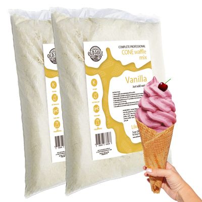 ALDKitchen Cone Waffle Mix | Vanilla Flavour | Soy free | Nut free | Dough Mix for Egg Waffles (Vanilla, 10 Pound (Pack of 1))