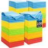 HOMERHYME Microfiber Cleaning Cloth, 100 Pack Cleaning Rags Microfiber Towel Bulk Absorbent Lint-Free Wash Cloths, All-Purpose Shop Towels for Cars, Automotive, Garage, Home & Kitchen 11.5"*11.5" view 1