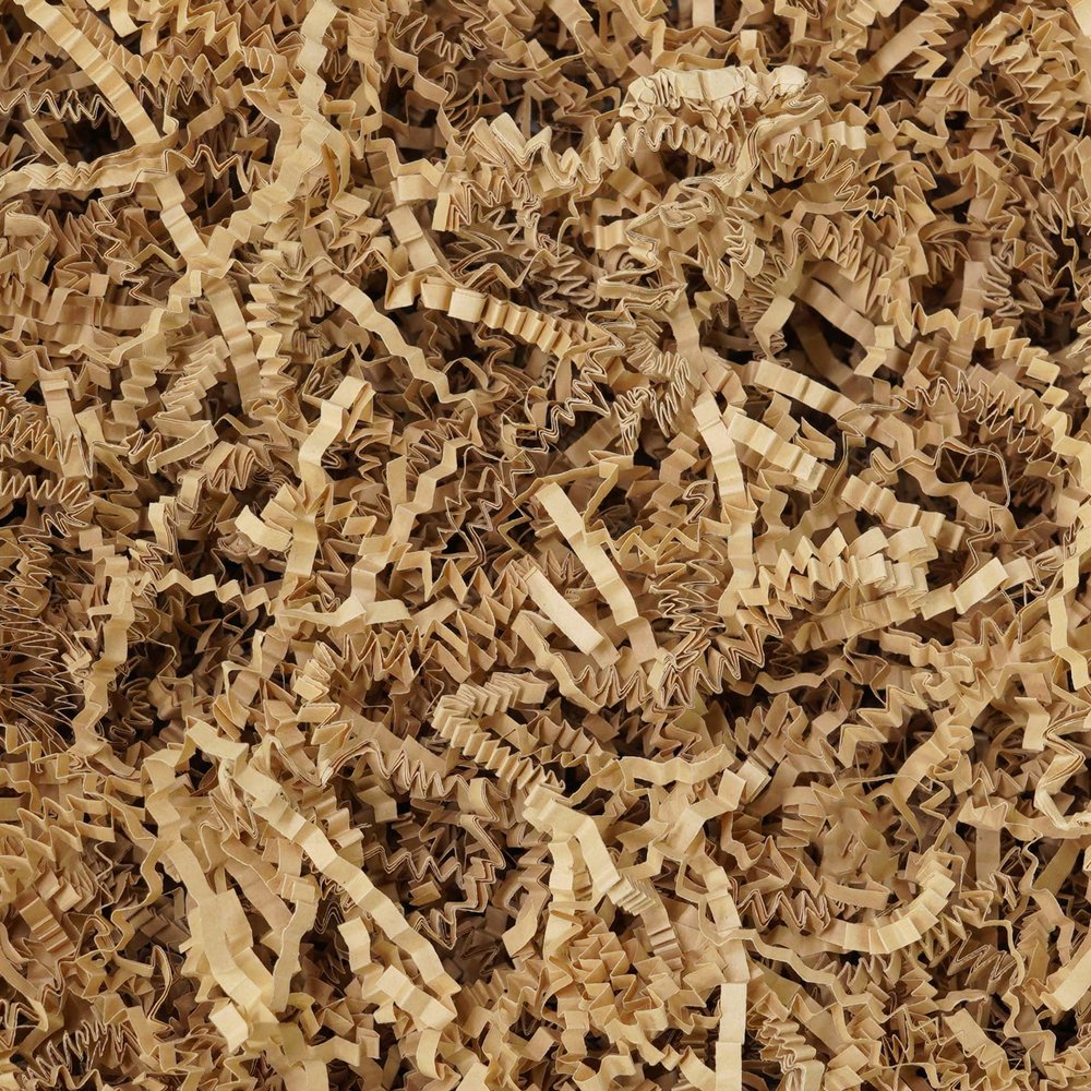 Bobobag - 1LB Crinkle Cut Paper Shred Filler Recyclable Gift Wrap Confetti Raffia Grass Shred Paper for Easter Baskets Filler Creative Eggs Decor (Brown)