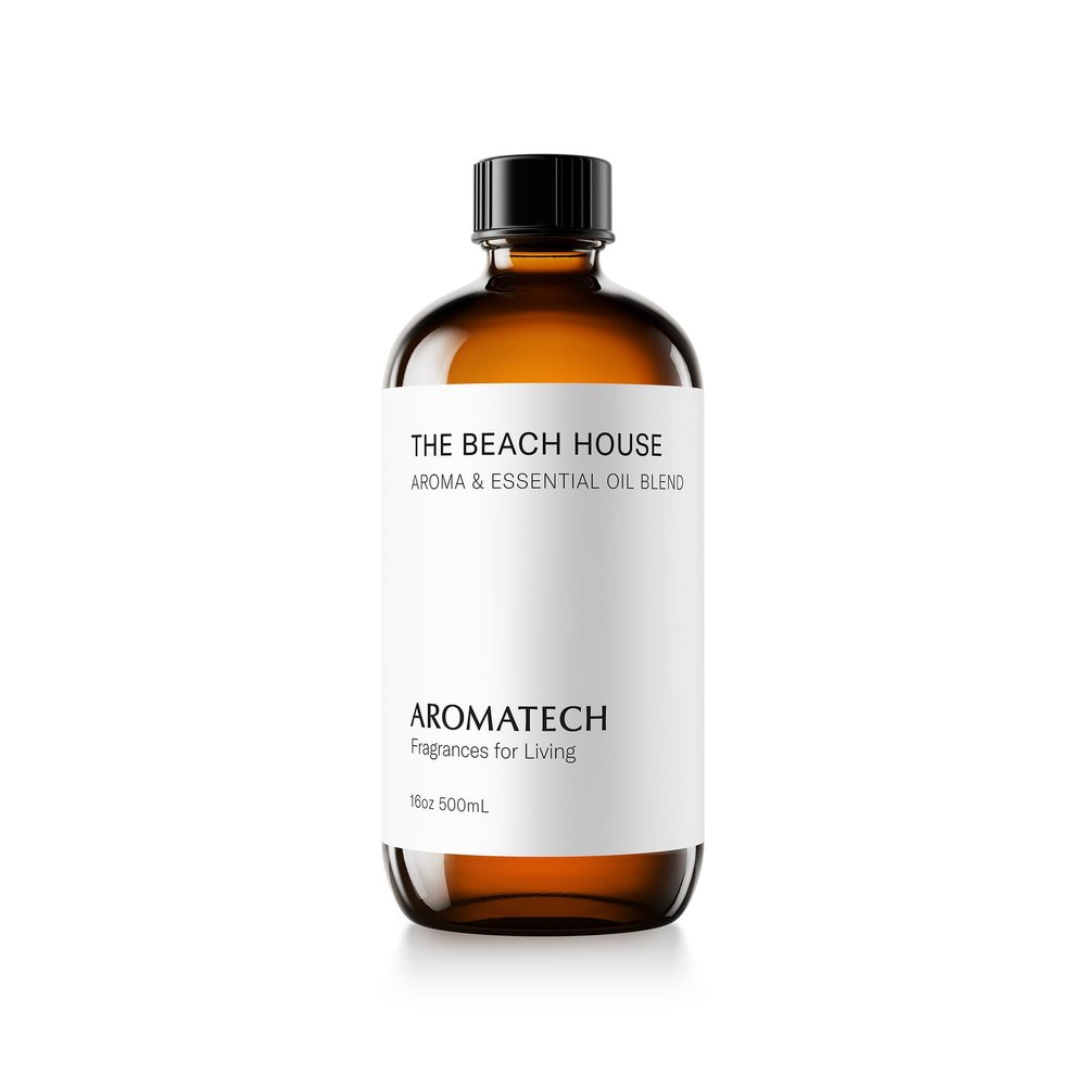 AromaTech The Beach House Aroma Essential Oil Blend: Luxury Hotel Inspired Aromatherapy with Bergamot, Coconut Milk & Sandalwood for Ultrasonic Diffusers & Nebulizers - 16 fl oz, 500 mL