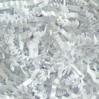 Bobobag - 1LB Crinkle Cut Paper Shred Filler Recyclable Gift Wrap Confetti Raffia Grass Shred Paper for Easter Baskets Filler Creative Eggs Decor (White)