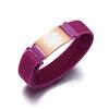 JUST MEET YOU Personalized Sport Medical Alert Bracelets for Women Men, Custom Medical ID Bracelets with Free Engraving, Adjustable Hook and Loop Wristband Emergency Bracelet (Rose Red/Rose Gold Tag) view 1