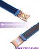 JUST MEET YOU Personalized Sport Medical Alert Bracelets for Women Men, Custom Medical ID Bracelets with Free Engraving, Adjustable Hook and Loop Wristband Emergency Bracelet (Blue/Rose Gold Tag) view 4