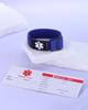 JUST MEET YOU Personalized Medical Alert Bracelets for Women Men, Custom Sport Medical ID Bracelets with Free Engraving, Adjustable Nylon Elastic Wristband Emergency Bracelet (Dark Blue/Black Tag) view 2