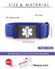 JUST MEET YOU Personalized Medical Alert Bracelets for Women Men, Custom Sport Medical ID Bracelets with Free Engraving, Adjustable Nylon Elastic Wristband Emergency Bracelet (Dark Blue/Black Tag) view 3