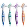 Octuitey Denture Brush 4Pcs Denture ToothbrushesDenture Cleaning Care Cleaning Brush Double Sided ToothbrushMulti-Layered Bristles and Rubber Anti-Slip Handle (Purple, Green, Blue, Orange) view 1