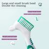 Octuitey Denture Brush 4Pcs Denture ToothbrushesDenture Cleaning Care Cleaning Brush Double Sided ToothbrushMulti-Layered Bristles and Rubber Anti-Slip Handle (Purple, Green, Blue, Orange) view 2
