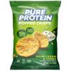 Pure Protein Sour Cream & Onion Popped Crisps - 12g Plant Based Protein, Gluten Free, Non GMO, Vegan, Air Popped & Puffed Crisps  Healthy Protein Snacks  12 Pack view 1