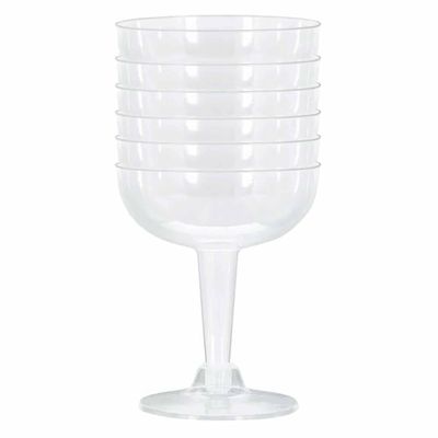 6 Pc Clear Disposable Champagne Coupe Glasses Plastic Flute 4oz Wedding Party