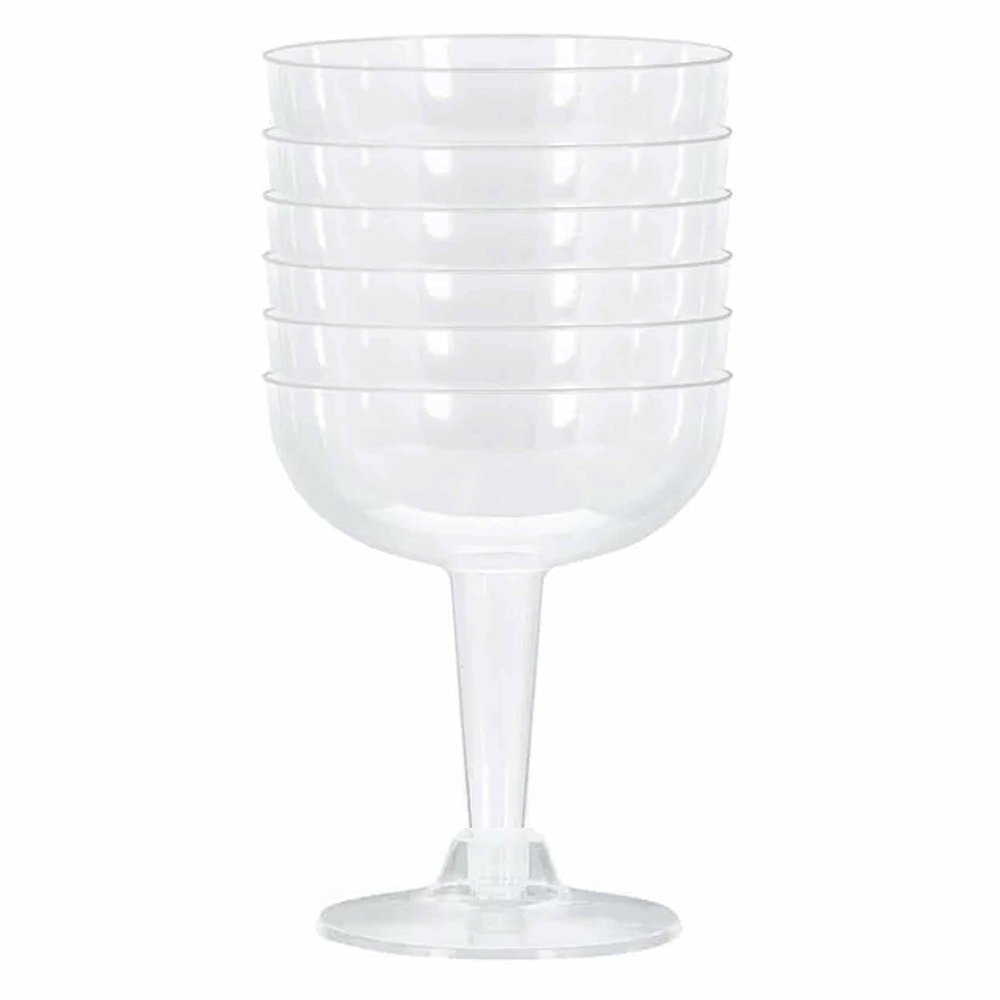 6 Pc Clear Disposable Champagne Coupe Glasses Plastic Flute 4oz Wedding Party