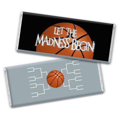 12ct Basketball Party Candy Favors Chocolate Bars Let the Madness Begin (12 Pack) - Silver