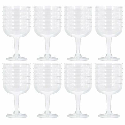 48 Clear Plastic Martini Glasses Champagne Coupe Disposable Flute Cocktail 4oz