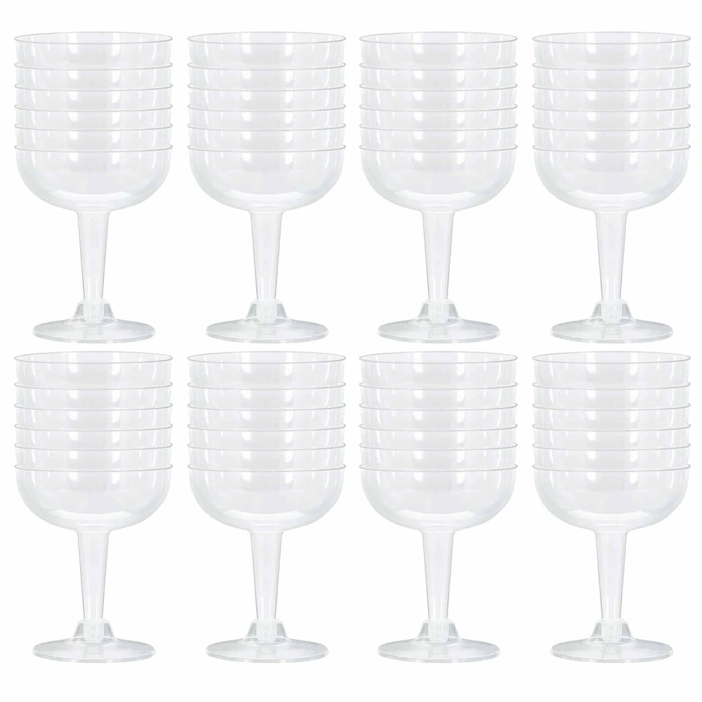 48 Clear Plastic Martini Glasses Champagne Coupe Disposable Flute Cocktail 4oz