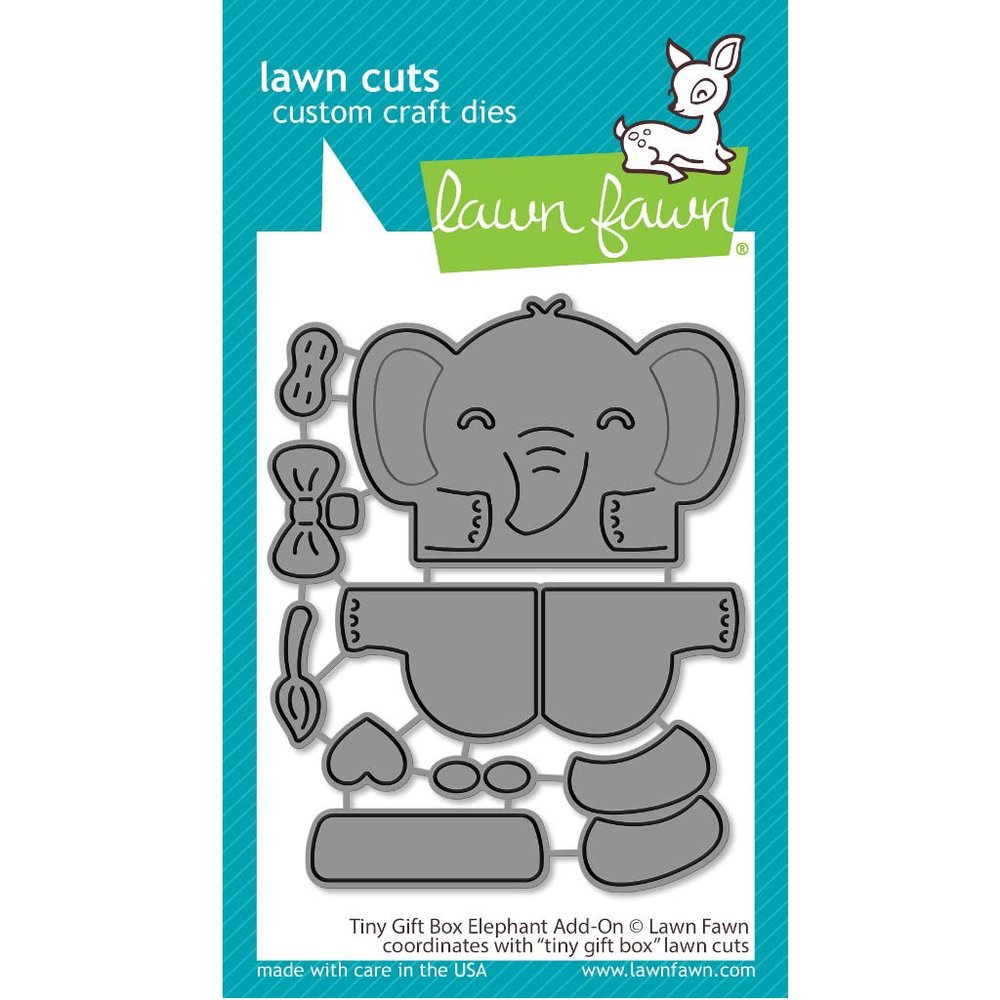 LAWN FAWN Tiny Gift Box Elephant Add-On Lawn Cuts Custom Craft Die