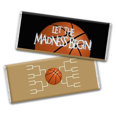 12ct Basketball Party Candy Favors Chocolate Bars Let the Madness Begin (12 Pack) - Gold