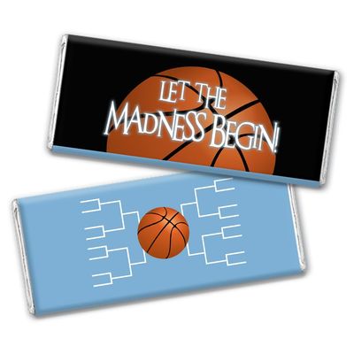 12ct Basketball Party Candy Favors Chocolate Bars Let the Madness Begin (12 Pack) - Light Blue