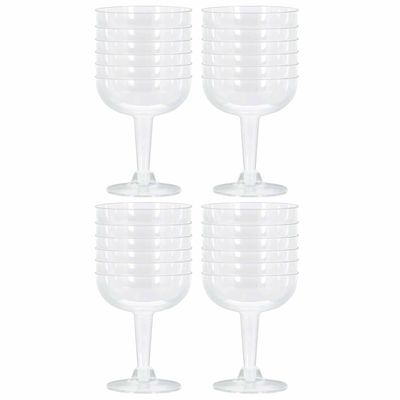 24 Plastic Champagne Coupe Disposable Flute Glasses Martini Cocktail Clear 4oz