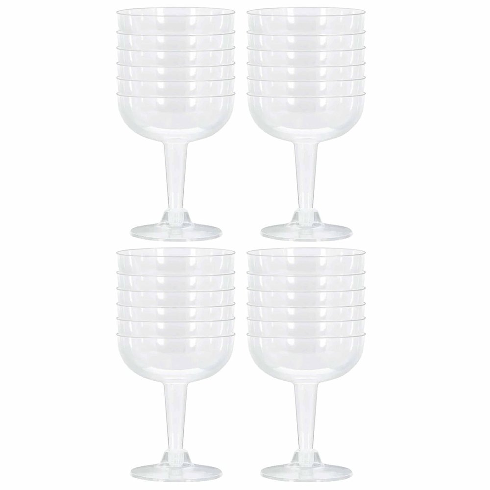 24 Plastic Champagne Coupe Disposable Flute Glasses Martini Cocktail Clear 4oz