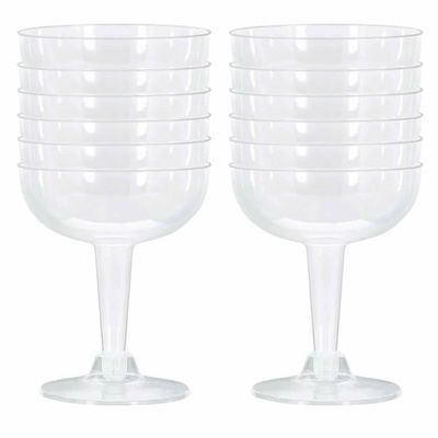 12 Pc Champagne Coupe Plastic Glasses Clear Disposable Flute Wedding Party 4oz