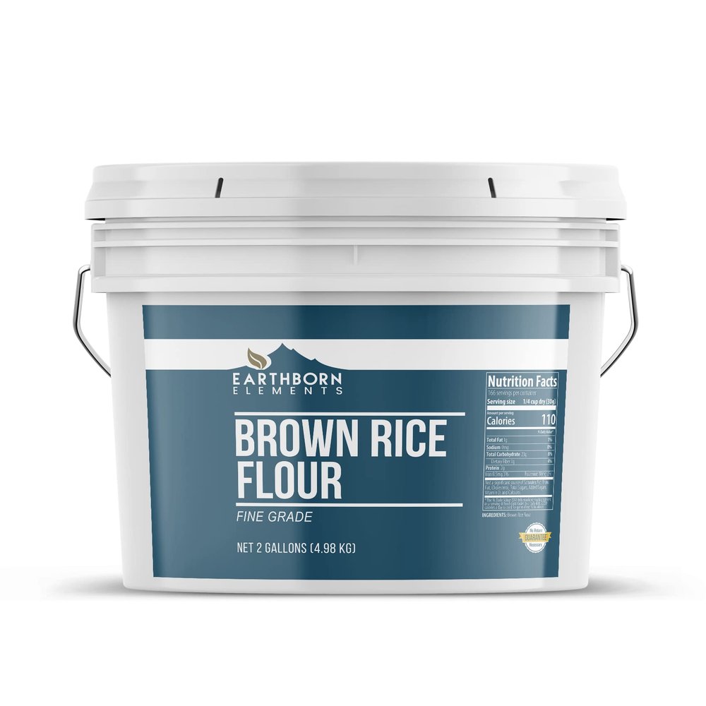 Earthborn Elements Brown Rice Flour 2 Gallon Bucket, Baking, Gluten Free