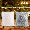 LOMIMOS 250g/8.8oz Crinkle Raffia Paper Confetti Shred,White Silvery Cut Paper Basket Filler Bedding Cushion for Gift Wrapping Craft DIY Packaging Filling Party Decoration view 2
