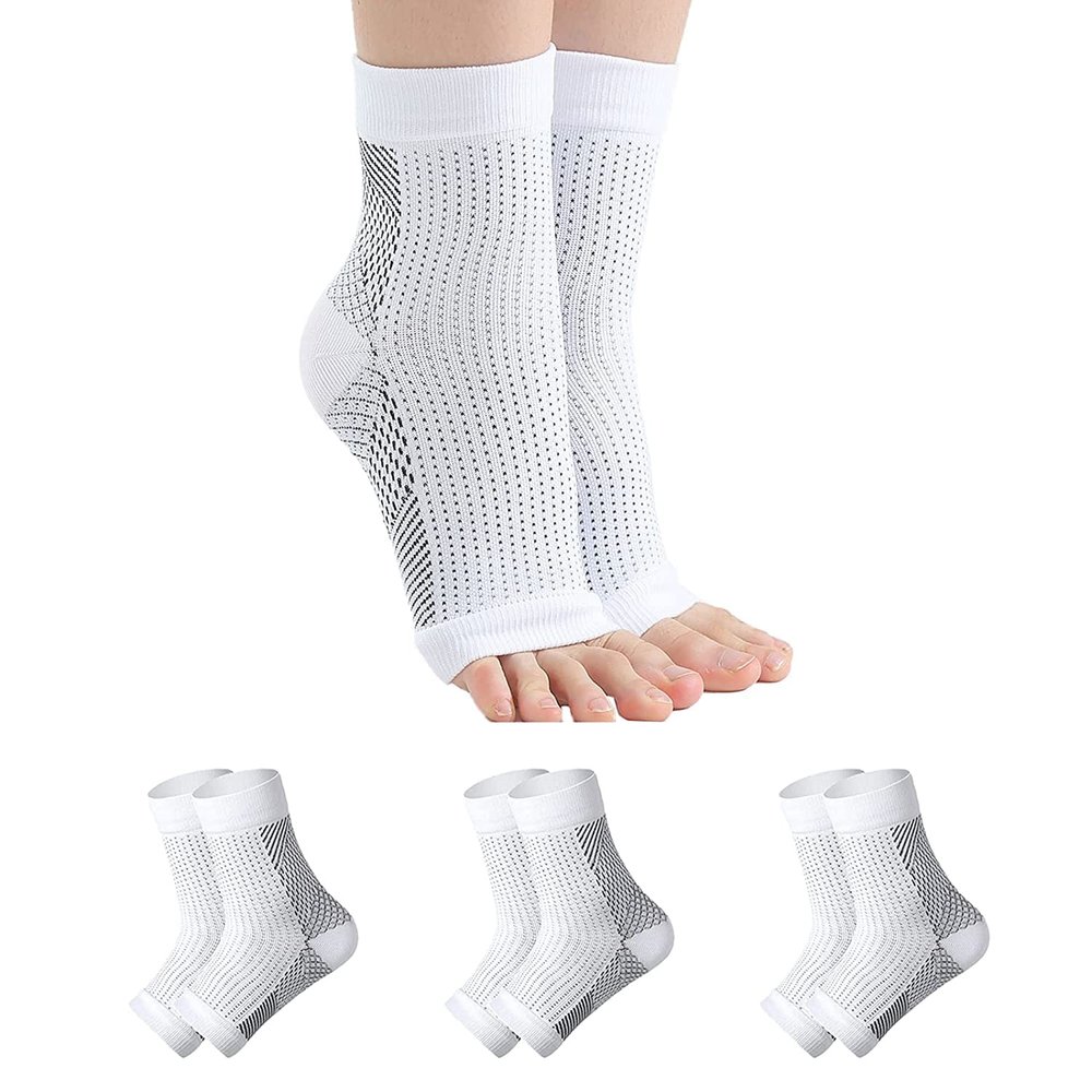 3 pairs Neuropathy Socks, Soothe Socks for Neuropathy Pain, Tendonitis compression socks, Plantar Fasciitis, Neuropathy Pain- Brace For Women And MenL-XL, white