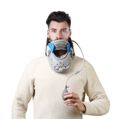 PERFAMP Cervical Neck Traction Device,Graphene Heating Pack, Spine Alignment Decompression with Airbag,Adjustable Pain Stiffness Relief Device