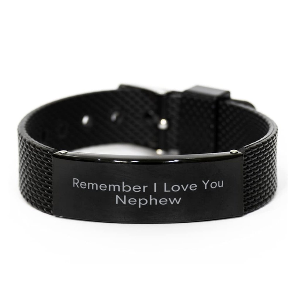 Remember I Love You Nephew Mesh Bracelet, Mother's Day, Father's Day, for Nephew, Funny Gifts for Nephew, Valentines Graduation Birthday Gifts for Nephew