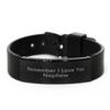 Remember I Love You Nephew Mesh Bracelet, Mother's Day, Father's Day, for Nephew, Funny Gifts for Nephew, Valentines Graduation Birthday Gifts for Nephew view 1