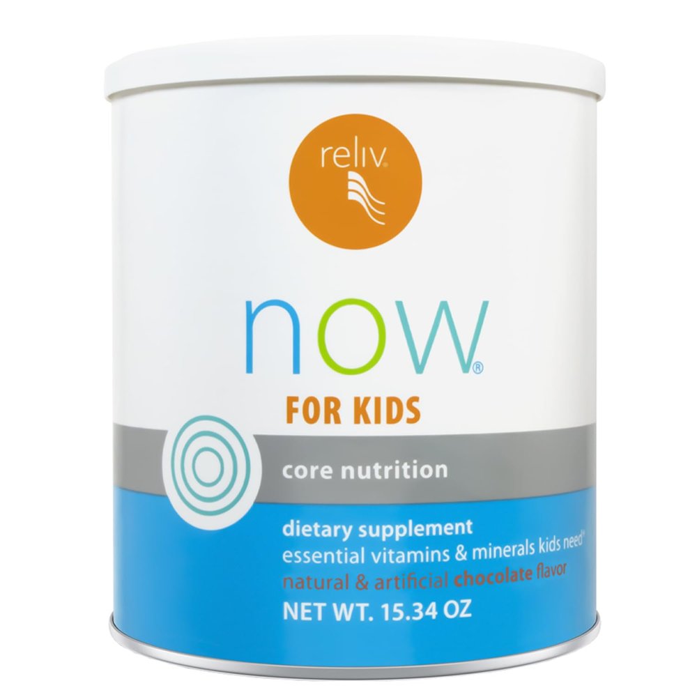 RELIV Now for Kids Chocolate - Nutritional Shake with Essential Vitamins, Minerals, Carbohydrates & Protein for Lasting Energy, 15 Servings