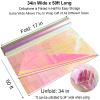 SYOGUA Iridescent Cellophane Wrap Roll, 34 in X 50 Ft, Ideal for Gift Baskets, Fairy Wings, DIY Crafts, Birthday & Christmas Gifts Wrapping view 2