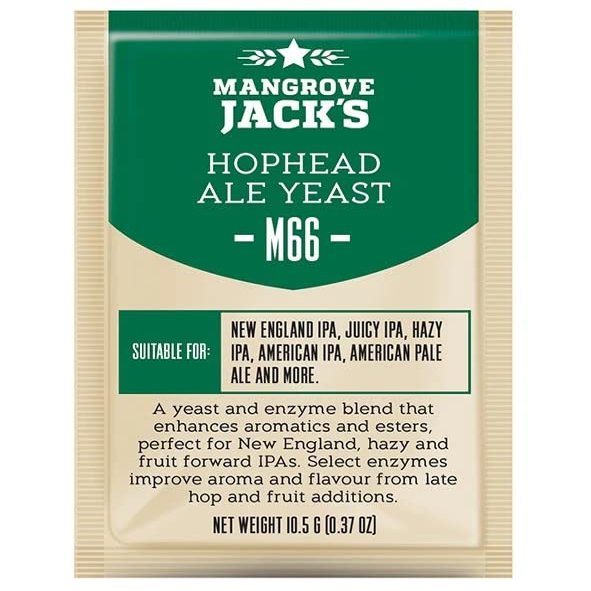 5PK M66 HOPHEAD NEIPA ALE YEAST Mangrove Jacks 10.5g Single Pack for Hop/Fruit Forward New England or Hazy IPA Beer BZZZ3710