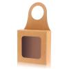 Zerodis 25 Count Kraft Paper Wine Bottle Box with Hanging Hook Window Kraft Gift Boxes Box Wine Boxes for Gifts Bag Holder with Handles with Kraft Tissue Paper Retail Wine Bag Bulk view 4