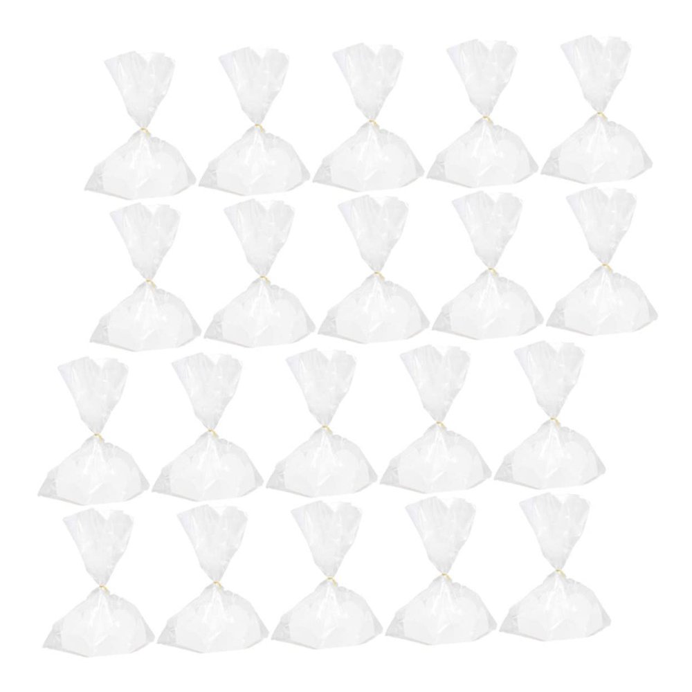 SHERCHPRY 20sets Clear Cellophane Bags with Ties for Cake and Treat Packaging for Chiffon Cakes Cookies and Party Favors and Food- Design