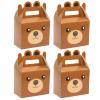 12Pcs Bear Treat Boxes Party Supplies Bear Baby Shower Theme Party Favor Goody Gift Boxes For Kids Boy Girl Brown Bear Theme Birthday Baby Shower Party Decorations Treat Candy Boxes 5.9x3.2x7.9inch view 1
