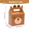 12Pcs Bear Treat Boxes Party Supplies Bear Baby Shower Theme Party Favor Goody Gift Boxes For Kids Boy Girl Brown Bear Theme Birthday Baby Shower Party Decorations Treat Candy Boxes 5.9x3.2x7.9inch view 2