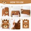 12Pcs Bear Treat Boxes Party Supplies Bear Baby Shower Theme Party Favor Goody Gift Boxes For Kids Boy Girl Brown Bear Theme Birthday Baby Shower Party Decorations Treat Candy Boxes 5.9x3.2x7.9inch view 3