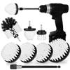 Drill Brush Attachment Set, 7 Pack 1/4in Power Scrubber Brush + Extend Long Rod, Power Cleaning Scrub Brush for Bathroom, Tub, Tile, Floor, Grout, Boat(White) view 1