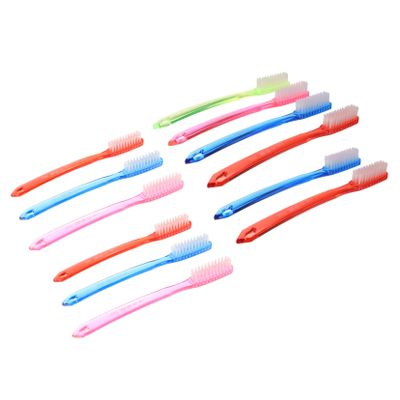Beavorty 12pcs Firm Toothbrushes Manual Hard Bristles Toothbrush Full Head Teeth Cleaning for Adults Women Men Random Color