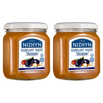 Nezhin Eggplant Paste Ukrainian, Made from Fresh Ingredients, No Added Preservatives, 15.9 oz/450g, Pack of 2