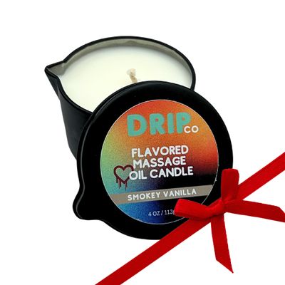 Drip Massage Candle 4 oz, Smokey Vanilla Pour Massage Oil on Body - Couples Gifts, Massage Therapy