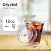 Fit Meal Prep 500 Pack 12 oz Clear Plastic Cups with Flat Lids, Disposable Iced Coffee Cups, BPA Free Premium Crystal Smoothie Cup for Party, Lemonade Stand, Cold Drinks, Juice, Milkshake view 2