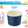 Didaey 100 Pcs Paper Ice Cream Bowls Disposable Dessert Cups Yogurt Sundae Containers Disposable Yogurt Dessert Bowls for Food, Party Supply, Soup, Ice Cream, Blue(8 oz) view 2