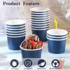 Didaey 100 Pcs Paper Ice Cream Bowls Disposable Dessert Cups Yogurt Sundae Containers Disposable Yogurt Dessert Bowls for Food, Party Supply, Soup, Ice Cream, Blue(8 oz) view 4