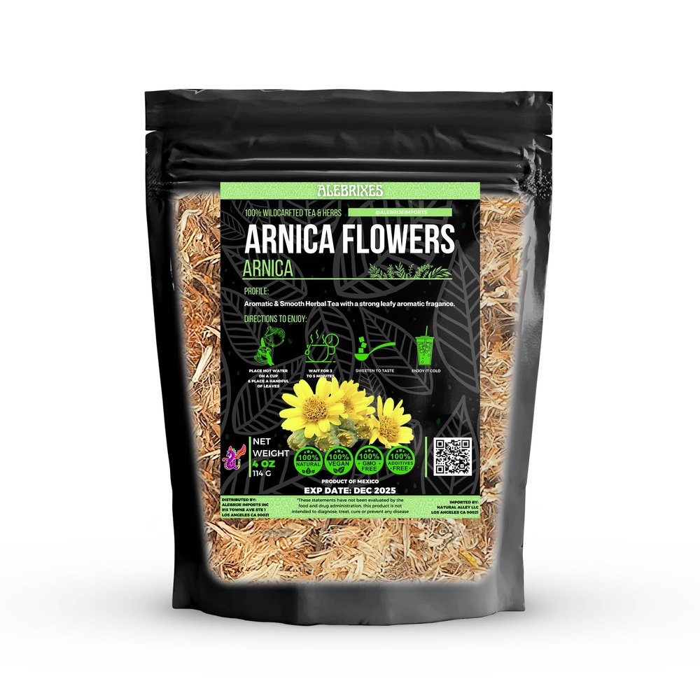 Alebrixes | Arnica Flowers Herbal Tea (4 oz)| Premium Quality Whole Arnica Flowers Tea | Te de Arnica | Wildcrafted.